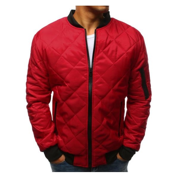 Pánska STYLE bunda prešívaná bomber jacket červená