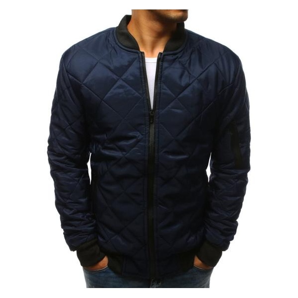 Pánska STYLE bunda prešívaná bomber jacket tmavo modrá