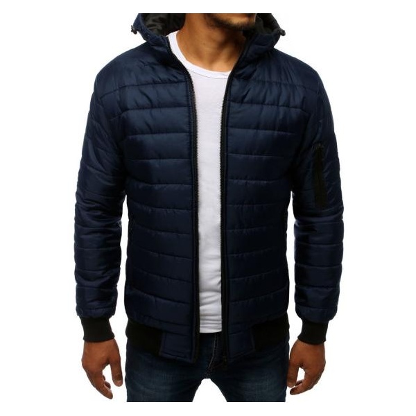 Pánska STYLE bunda prešívaná bomber jacket tmavo modrá