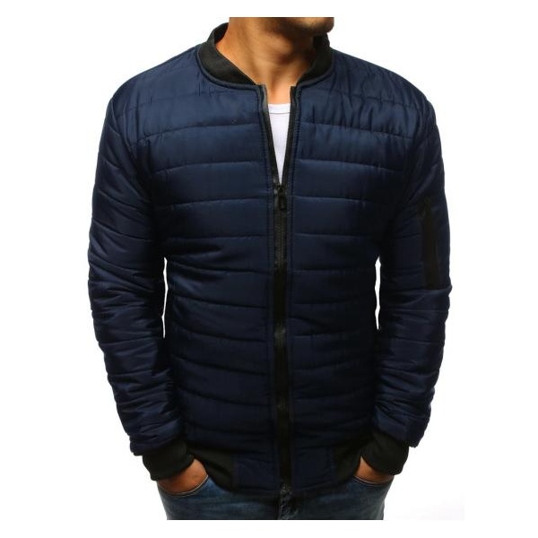 Pánska STYLE bunda prešívaná bomber jacket tmavo modrá