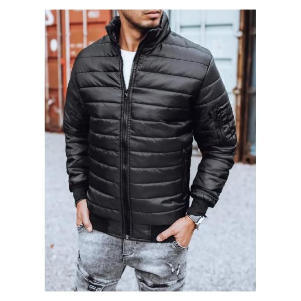 Pánska bunda prešívaná čierna BOMBER