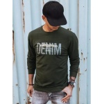 Pánska mikina s potlačou DENIM khaki