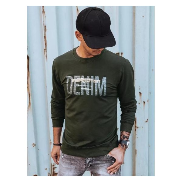 Pánska mikina s potlačou DENIM khaki