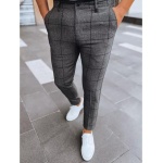 Pánske nohavice kockované chinos LIMA tmavo šedé