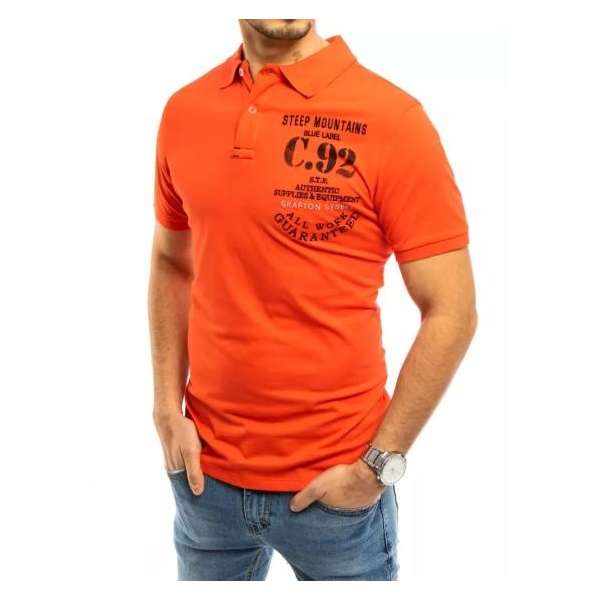 Pánske tričko s golierom oranžovej C92