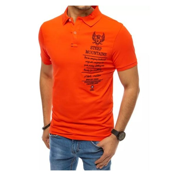 Pánske tričko s potlačou oranžovej STEEP