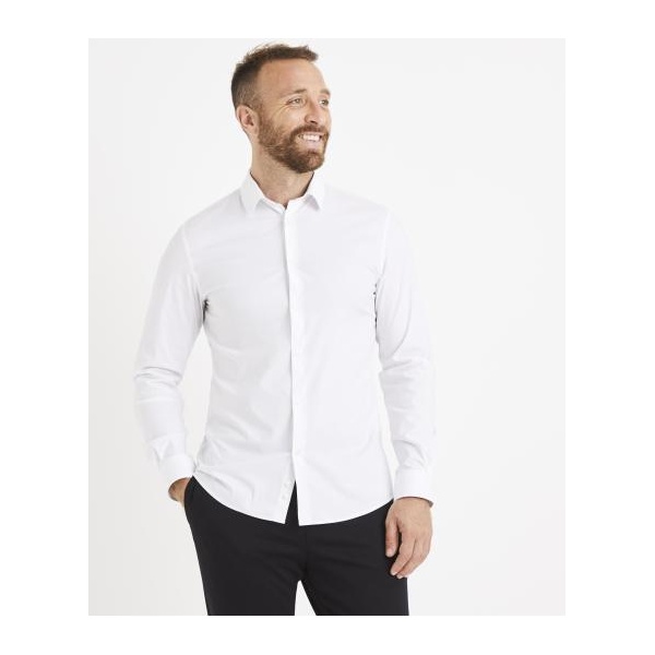 Celio Košeľa Masantal slim fit Cream