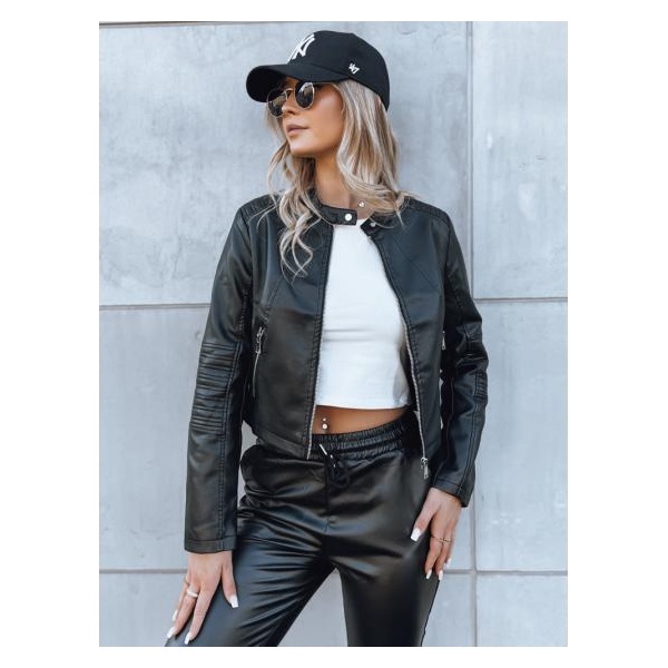 Dámska kožená bunda CHIC STYLE čierna
