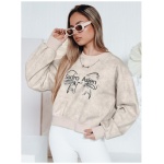 Dámska krátka mikina oversize s motívom tie-dye DENVIS svetlo šedá