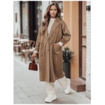 Dámska oversize kabát AVELINNI dlhá béžová