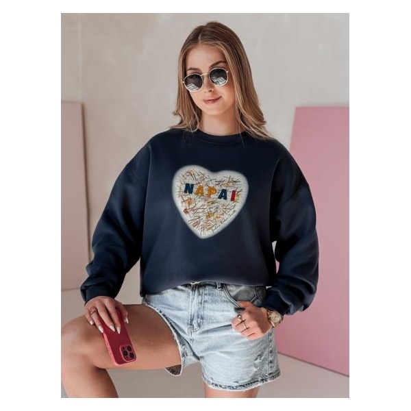 Dámska oversize mikina so srdcom SERDUCHOVA granátová