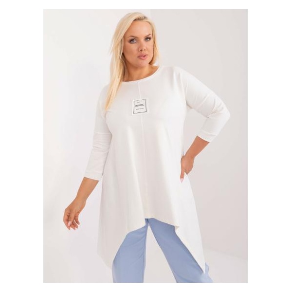 Dámska plus size blúzka s 3/4 rukávmi ecru