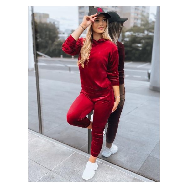 Dámska velúrová súprava SO COMFY bordová