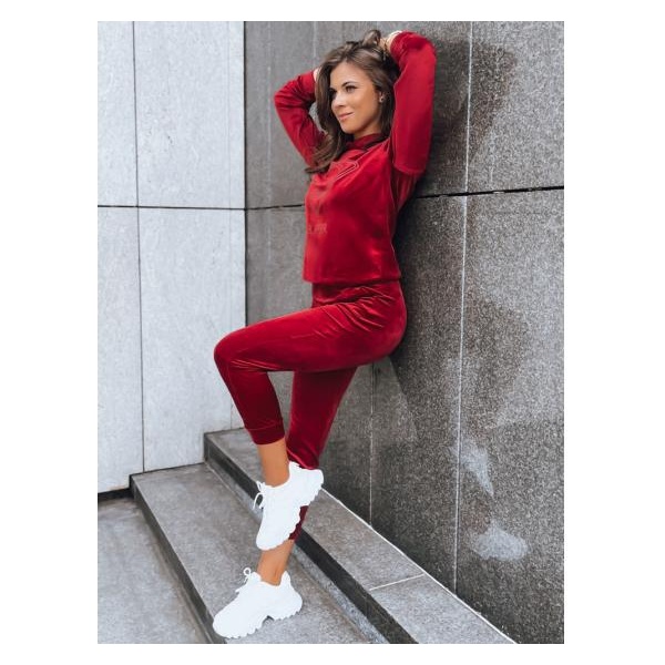 Dámska velúrová súprava VOGUE bordová