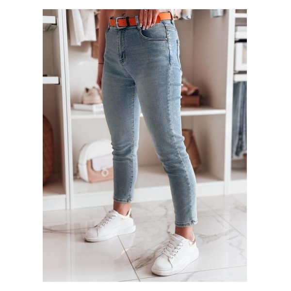 Dámske džínsové nohavice slim fit CURVITA modré