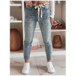 Dámske džínsové nohavice slim fit s opaskom FLORAJIN modrá