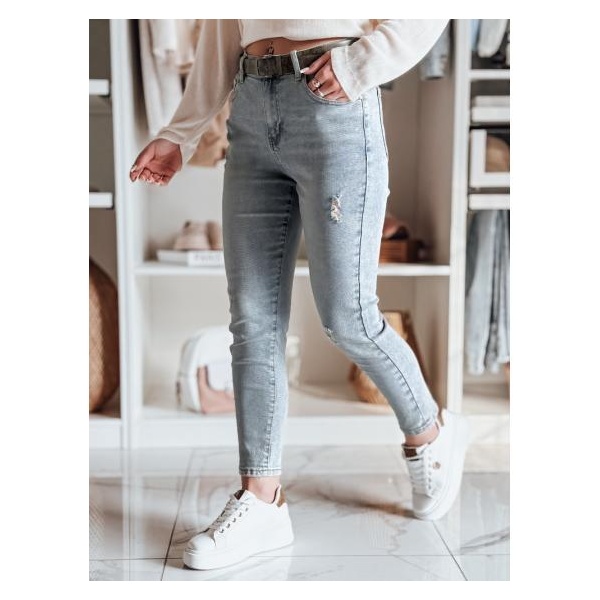 Dámske džínsové nohavice slim fit s opaskom MIXFELL modré