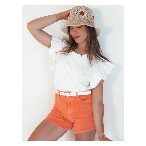 Dámske džínsové šortky GLAMWEAR oranžové