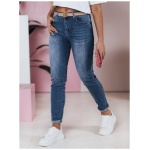 Dámske džínsy nohavice slim fit medium FLEXI námornícka modrá