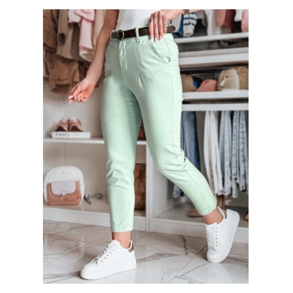 Dámske nohavice slim fit s opaskom TAIRONIK mätové