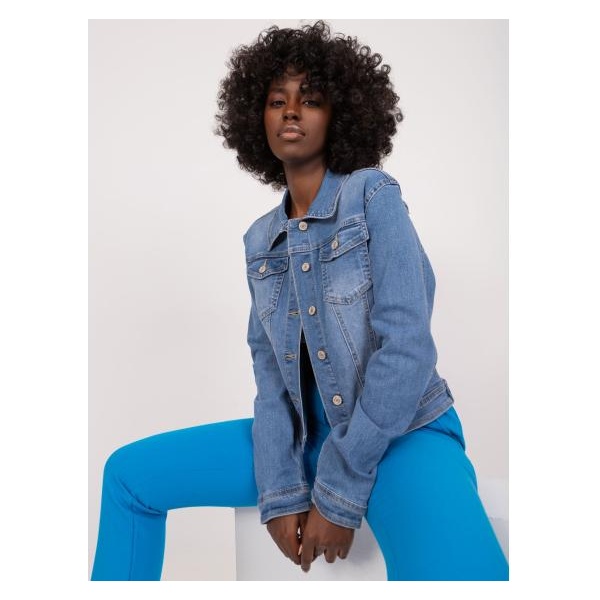 Dámske sako s gombíkmi JEANS modré