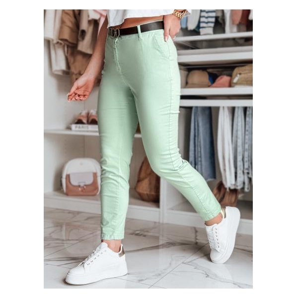 Dámske slim fit nohavice s opaskom LINESKA mätová