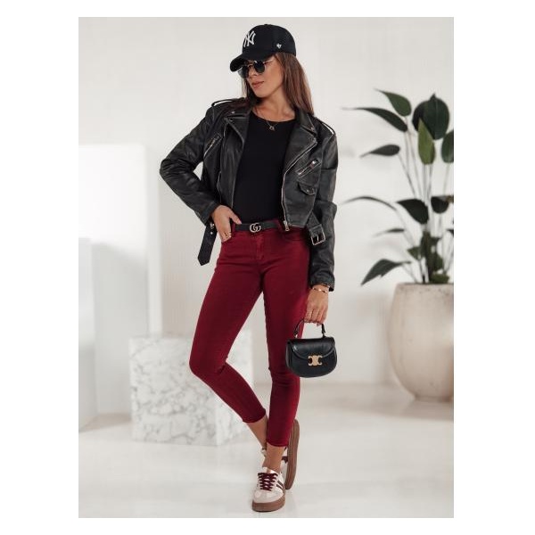 Dámske úzke džínsy BRITTNIX burgundy