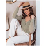 Dámsky ažurový sveter GOFFY olivový