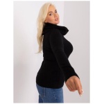 Dámsky plus size viskózový sveter DENTAW čierny