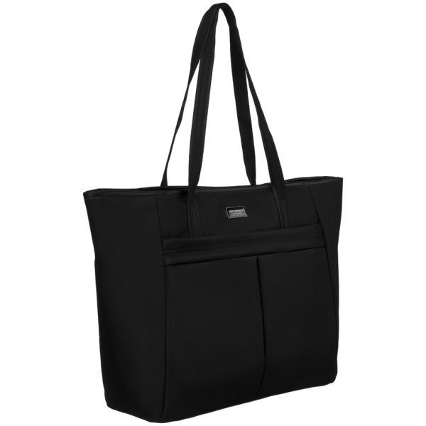Elegantná čierna shopper kabelka so zipsom – Peterson