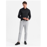 Pánska saténová košeľa SLIM FIT čierna