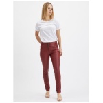 Vínové dámske nohavice skinny fit