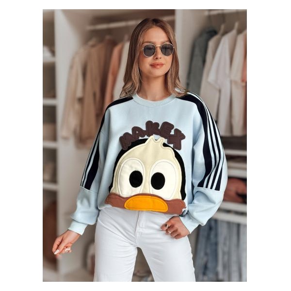 Dámska oversize mikina s nášivkami CUTE MAKEX modrá