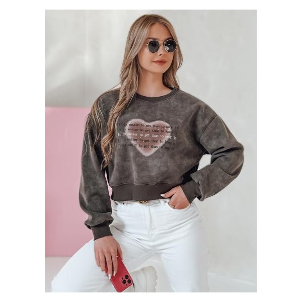 Dámska oversize mikina tie-dye so srdcom DESSER grafitová
