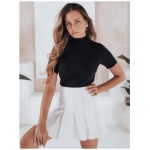 Dámske pruhované svetre s krátkym rukávom GIRLGLORY čierne