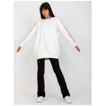 Biela a béžová basic oversized mikina RUE PARIS