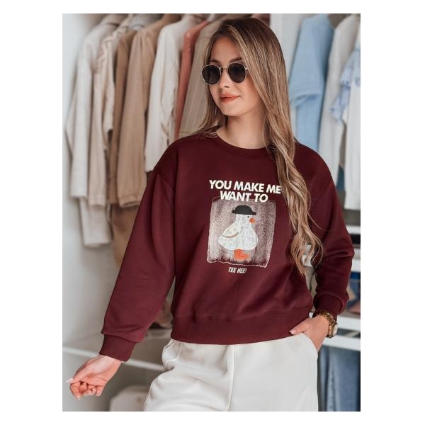 Dámska blúzka oversize s potlačou GOOSHY bordová