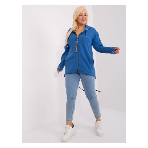 Dámska mikina plus size tmavomodrá