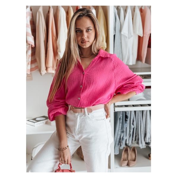 Dámska oversize košeľa z mušelínu MUSLINEA fuchsiová
