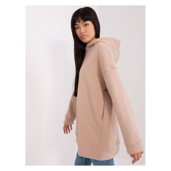 Dámska oversize mikina ANGELA tmavobéžová