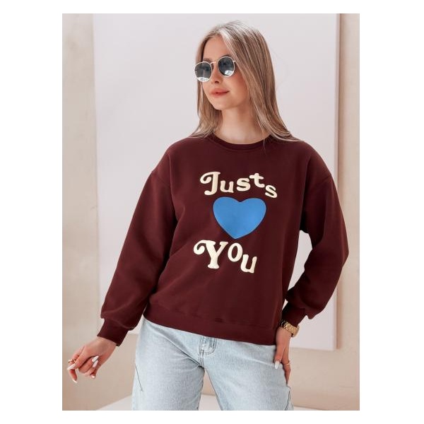 Dámska oversize mikina s potlačou FEELME vínová