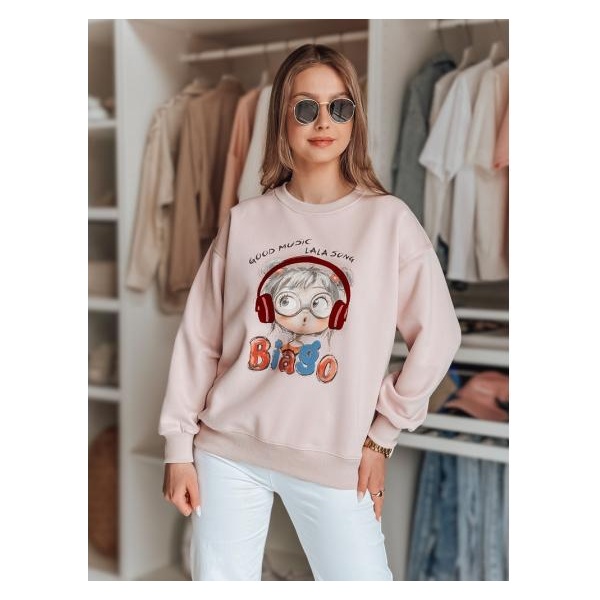 Dámska oversize mikina s potlačou LALA VIBE ružová