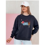 Dámska oversize mikina s výšivkou DOGSWEETY tmavo modrá