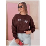 Dámska oversize mikina tie-dye s motýly SPARKI vínová