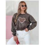 Dámska oversize mikina tie-dye so srdcom DESSER grafitová
