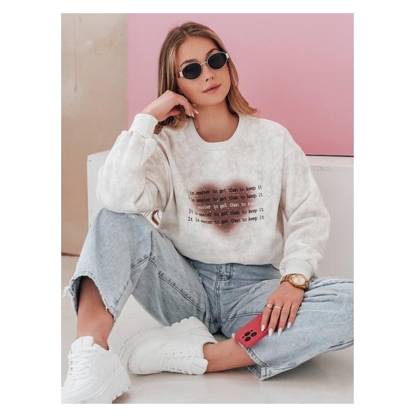 Dámska oversize mikina tie-dye so srdcom DESSER šedá