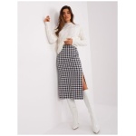 Dámska sukňa s rozparkom IBNE čiernobiela