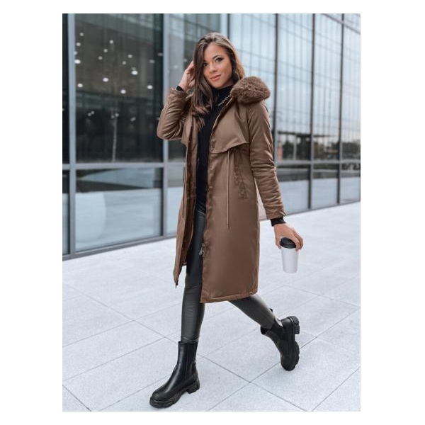 Dámska zimná bunda parka LUSTER coffee