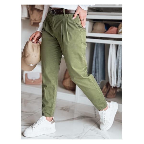 Dámske chino nohavice s opaskom MODELA khaki