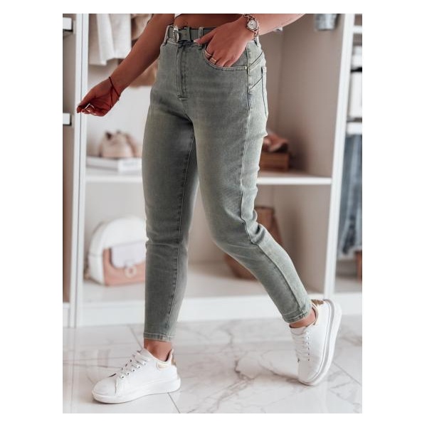 Dámske džínsové nohavice slim fit s opaskom SLIMFIZ modré